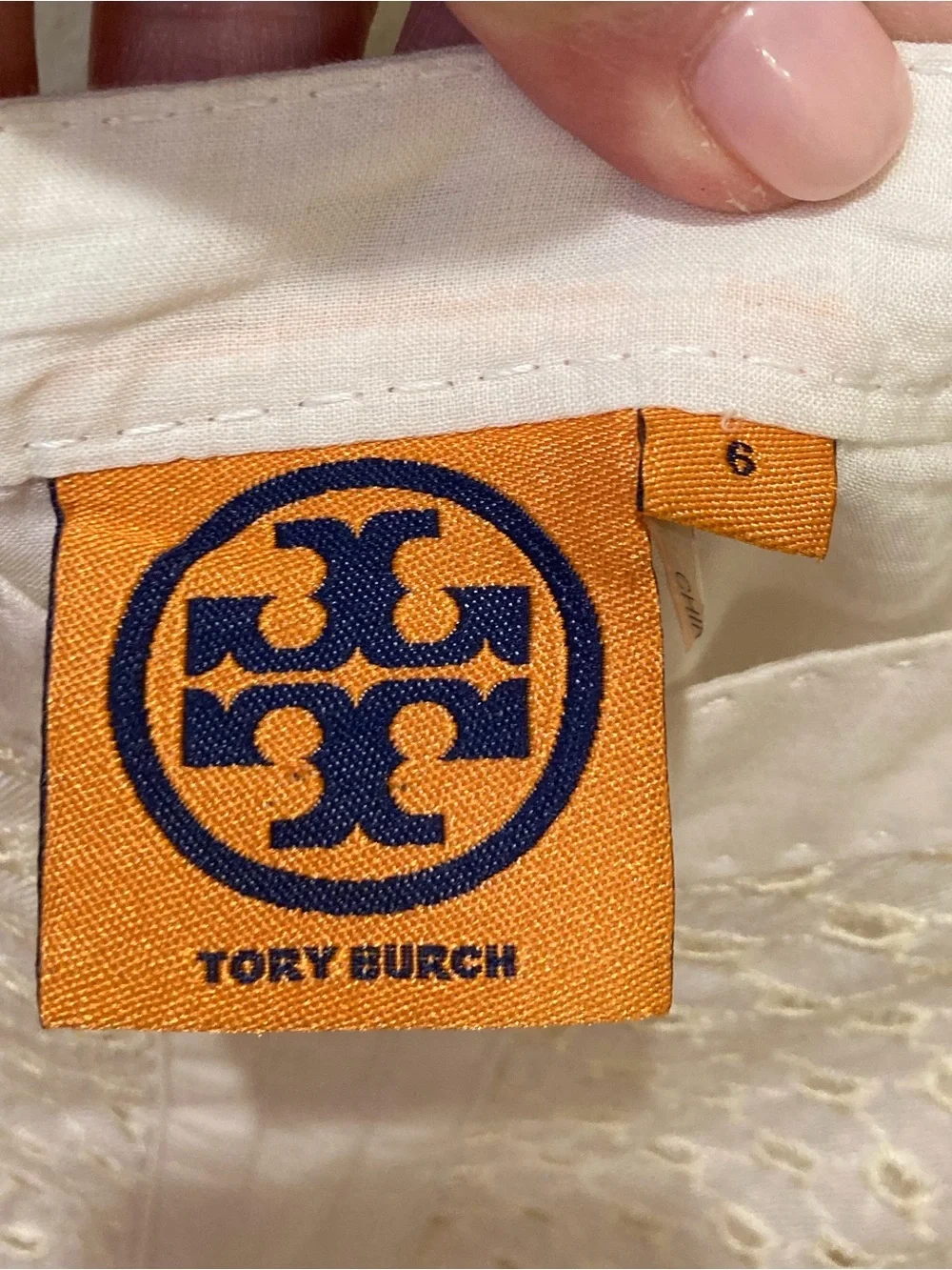 Tory Burch Berdine dress in cream cotton eyelet. Size 6. #soft girl #feminine